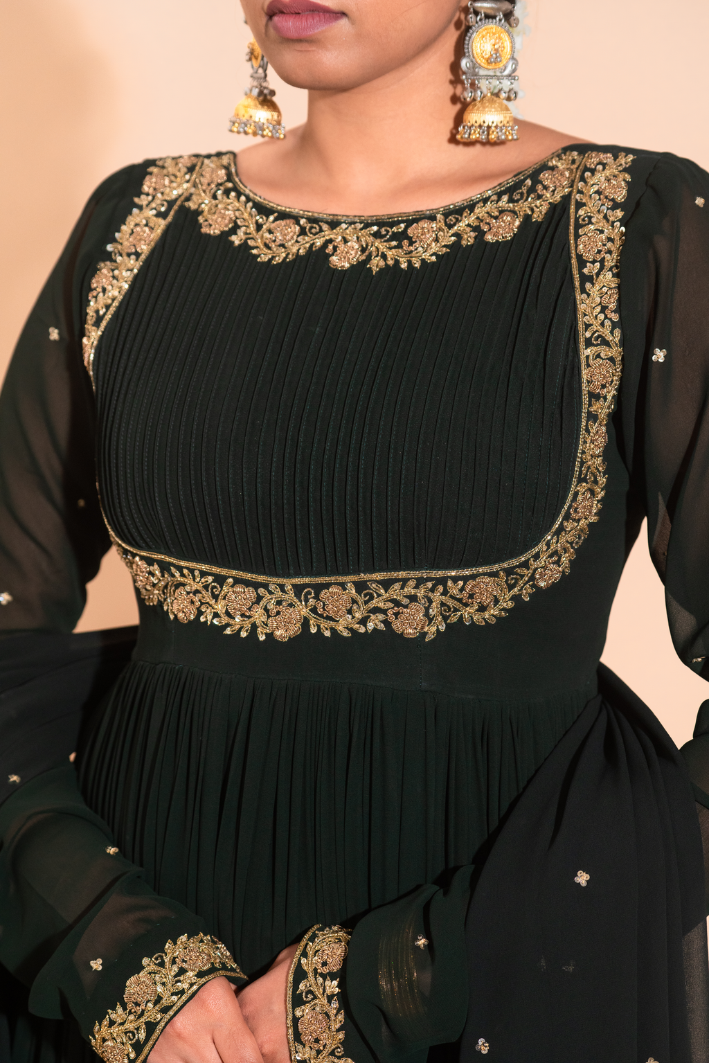 deep green anarkali