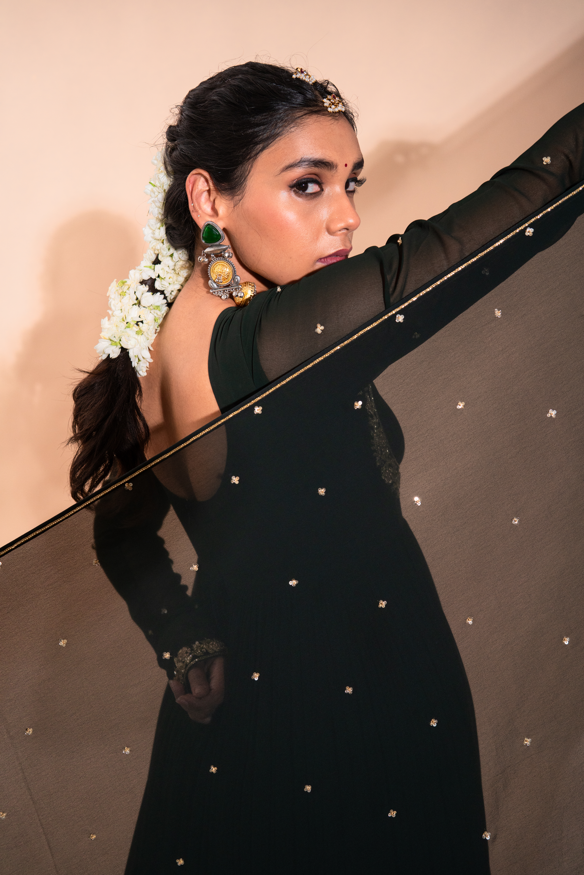 deep green anarkali