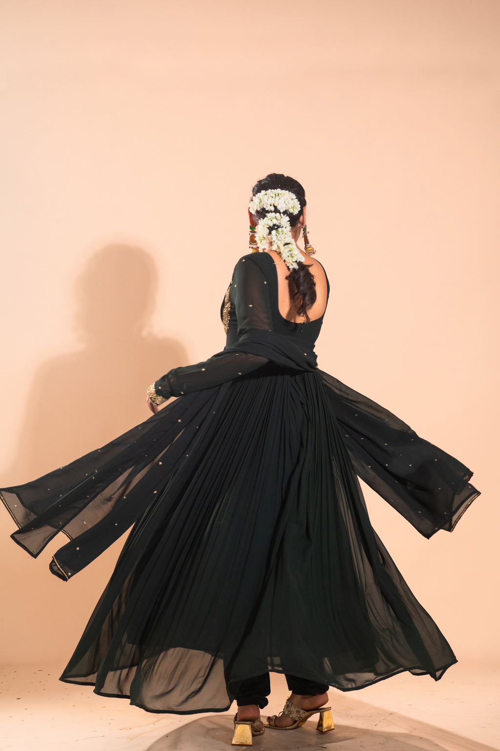deep green anarkali
