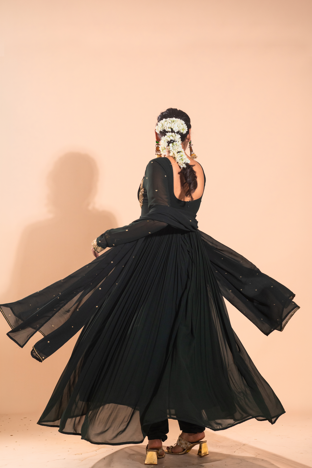 deep green anarkali