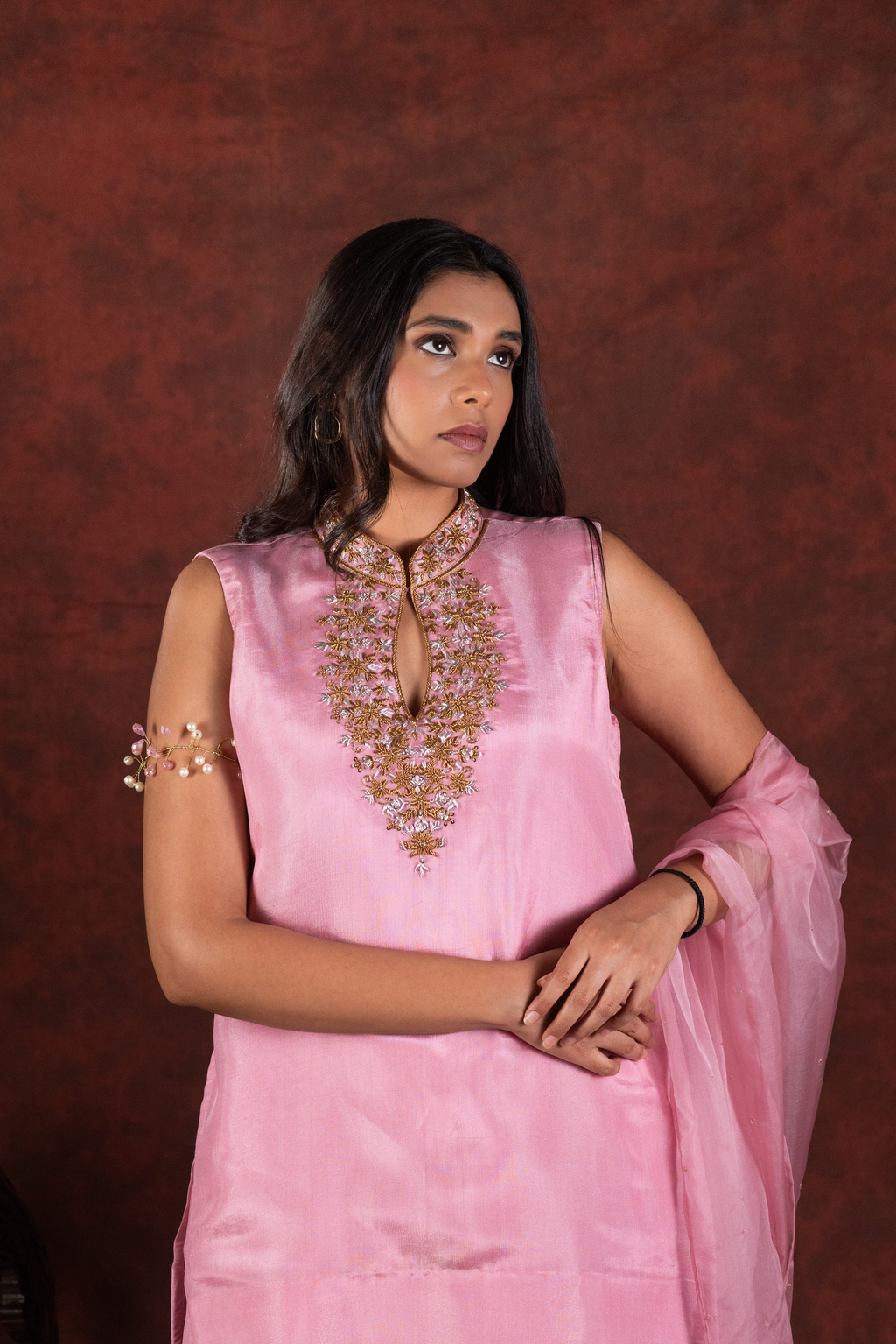 light pink kurta set
