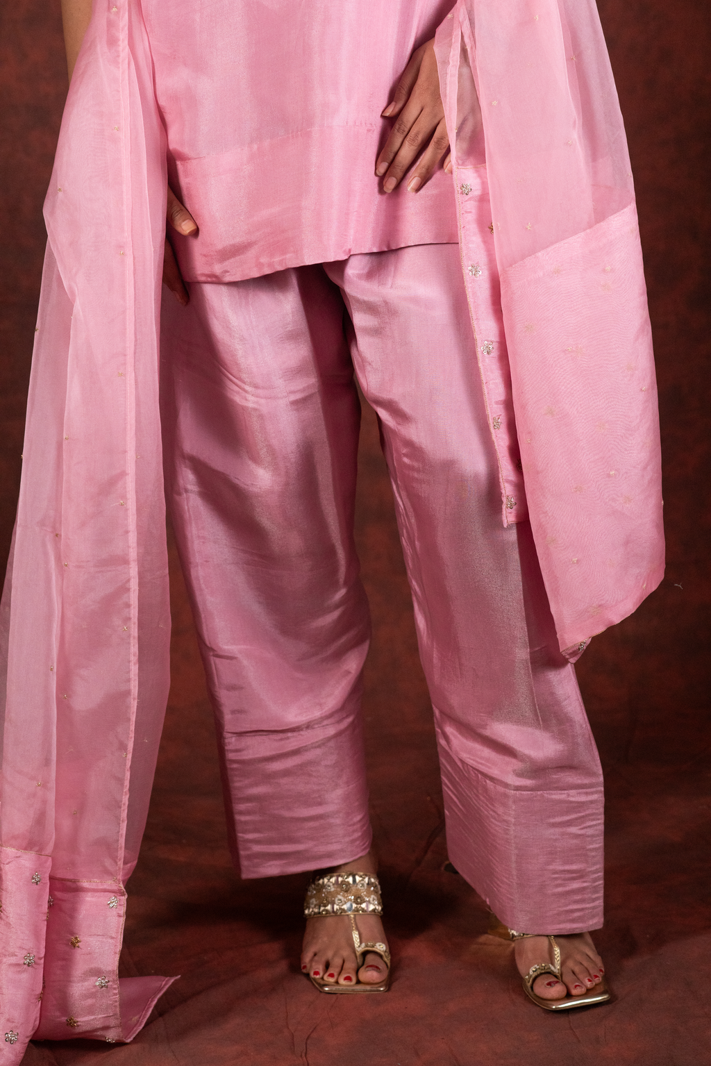light pink kurta set