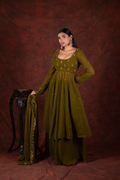 mehendi green anarkali dress