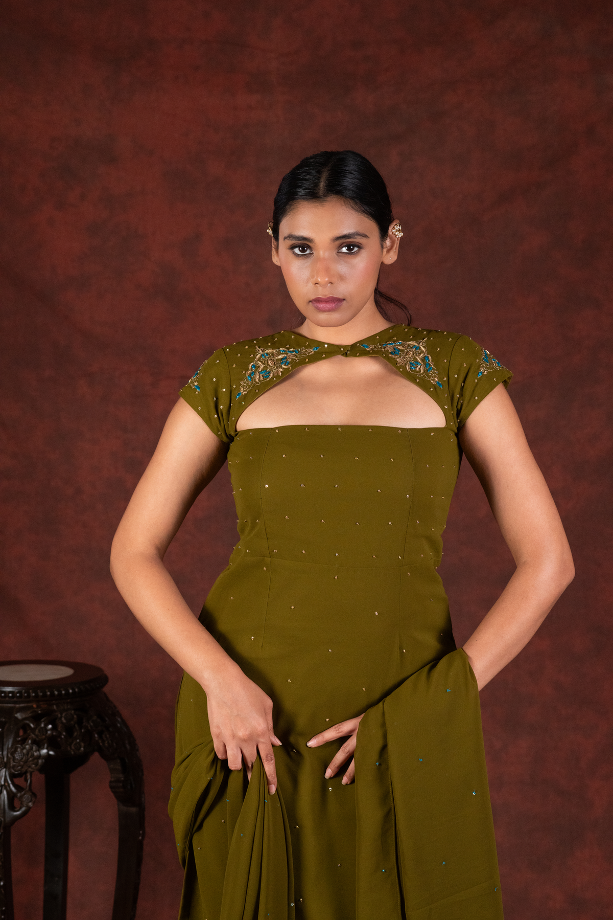 mehendi green straight kurta set
