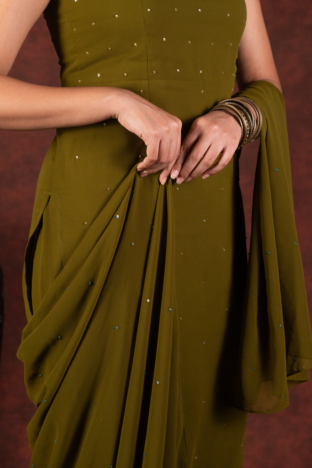 mehendi green straight kurta set