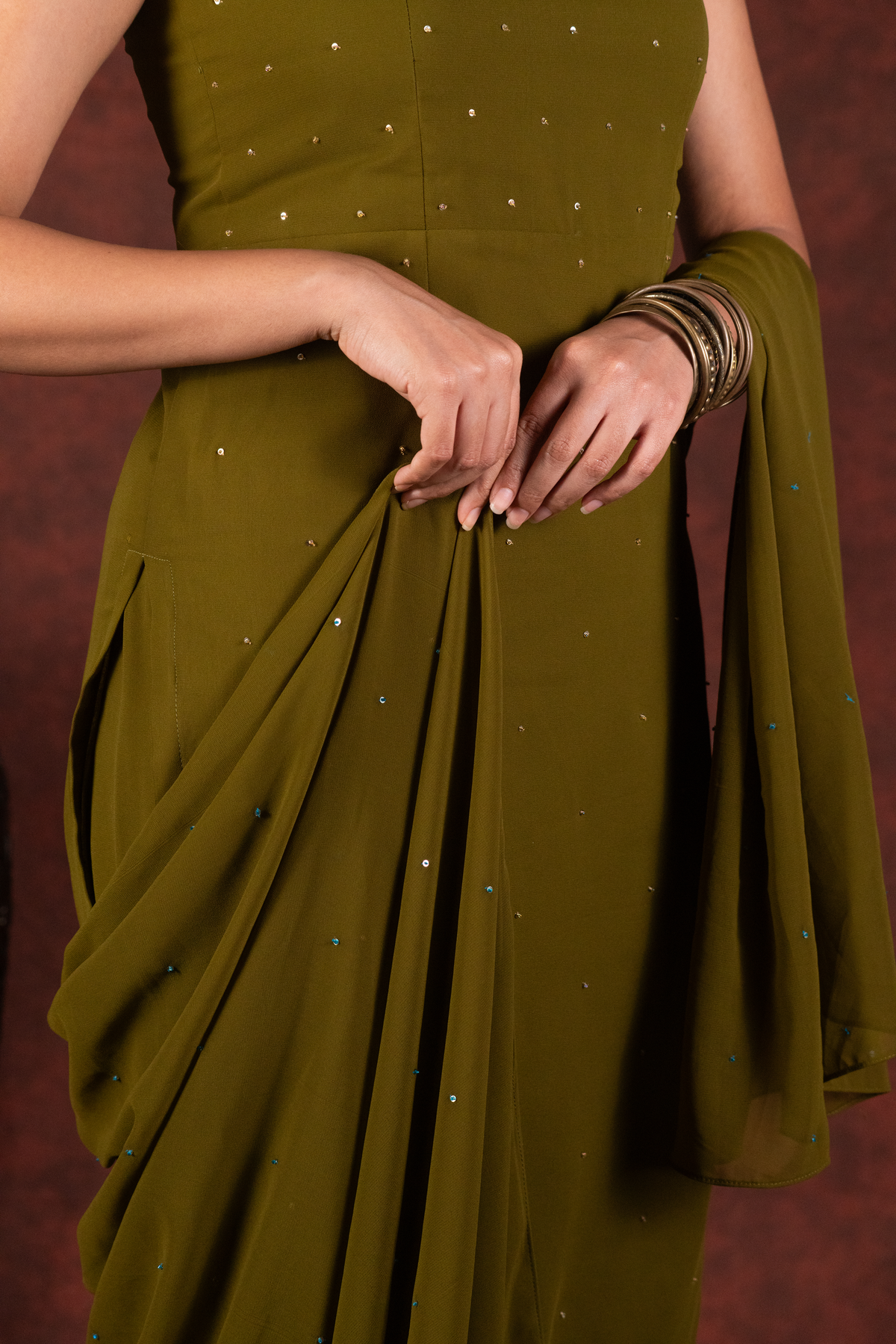 mehendi green straight kurta set