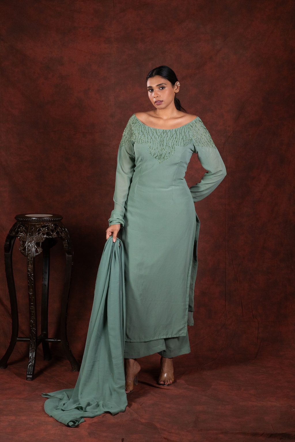 ocean green kurta set