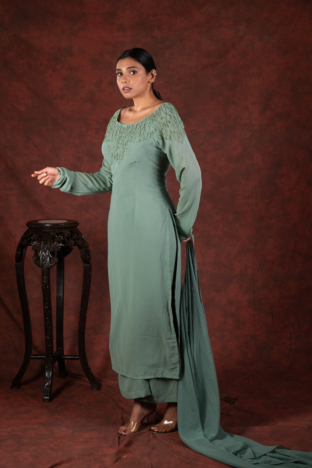 ocean green kurta set