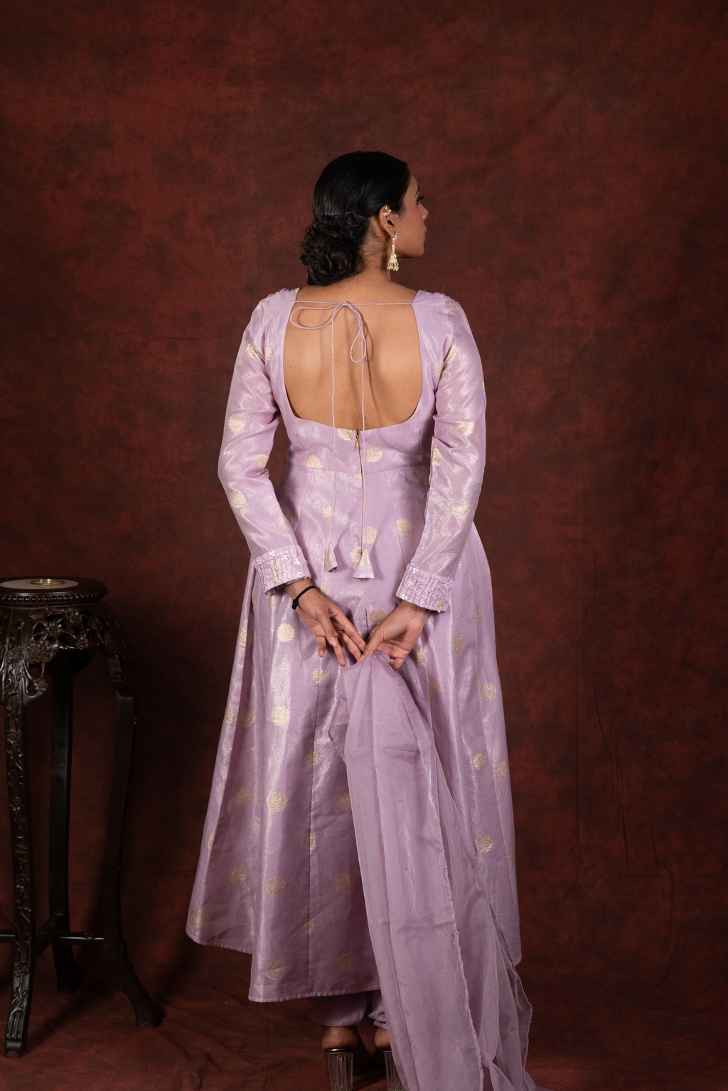 pink a line kurta set