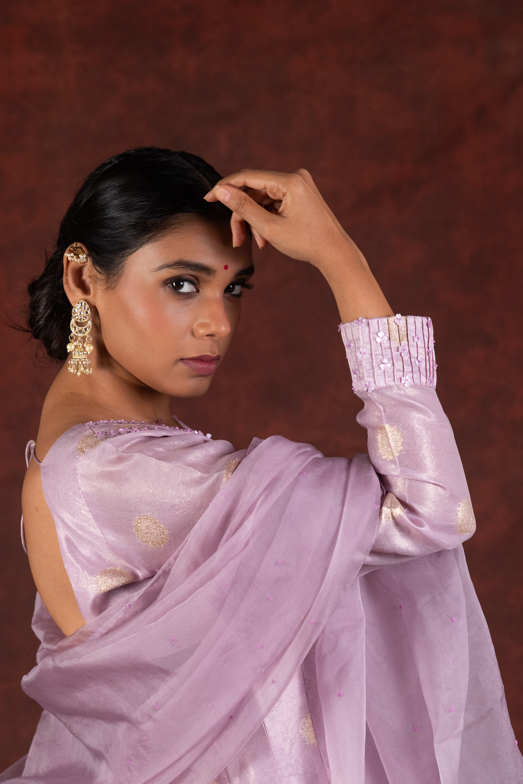 pink a line kurta set