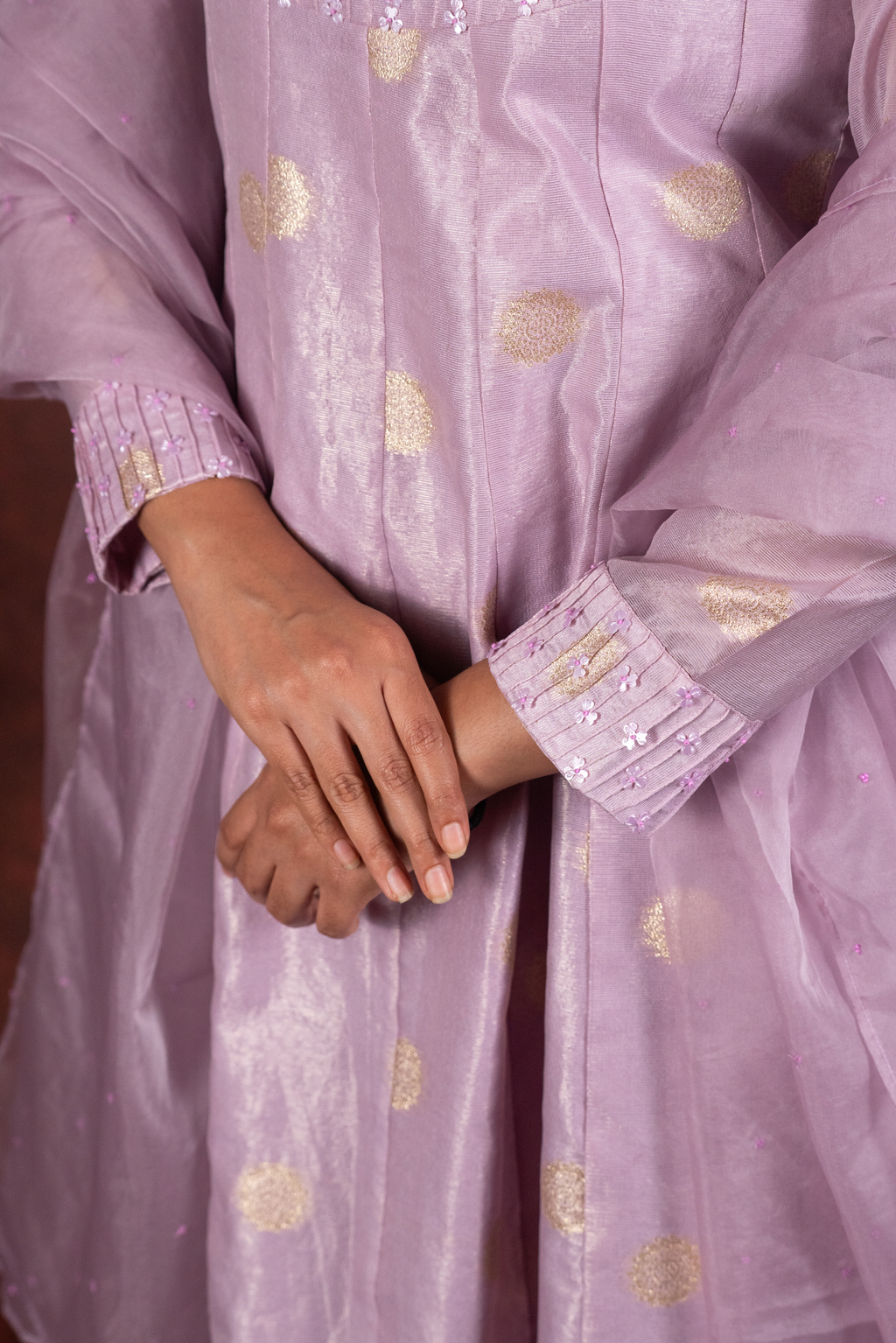 pink a line kurta set