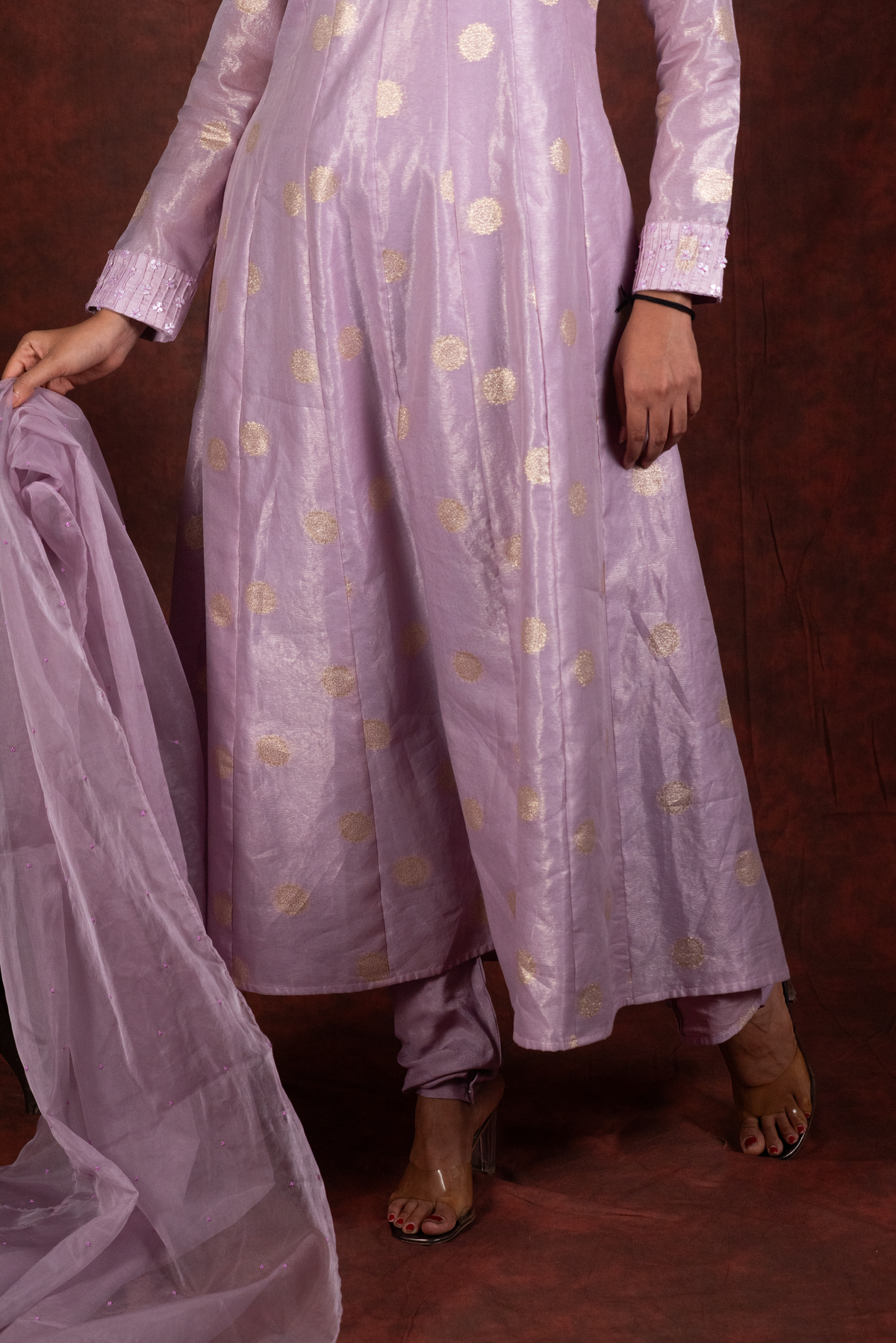 pink a line kurta set