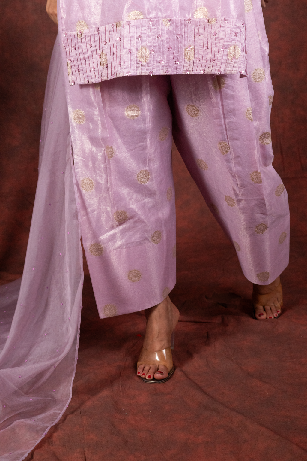 pink kurti set